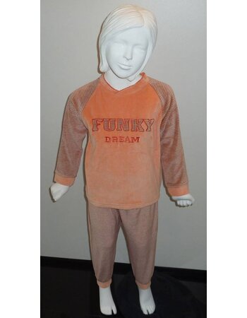 Lunatex  Carisa velours meisjes pyjama kleur zalm mt 98 of blue mt 98 of 116