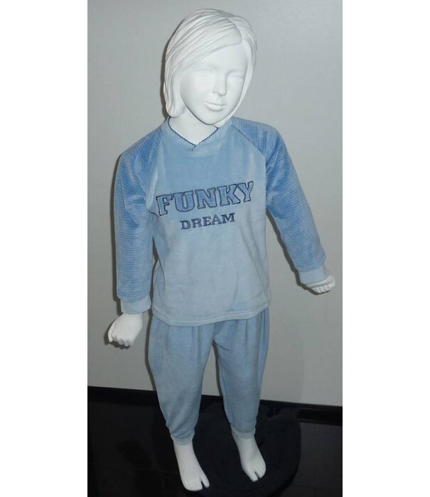 Lunatex Lunatex  Carisa velours meisjes pyjama kleur zalm mt 98 of blue mt 98 of 116