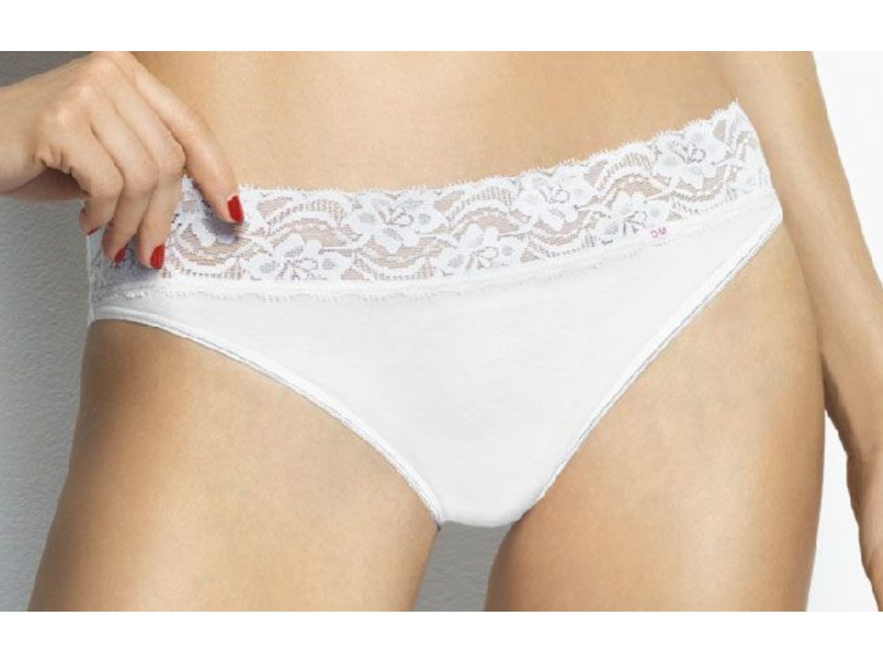 Katoenen dames slip van Dim in mini hoogte kleur wit \u0026 zwart - Bodyfashion  Born