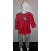 Fenna velours meisjespyjama kleur cerise