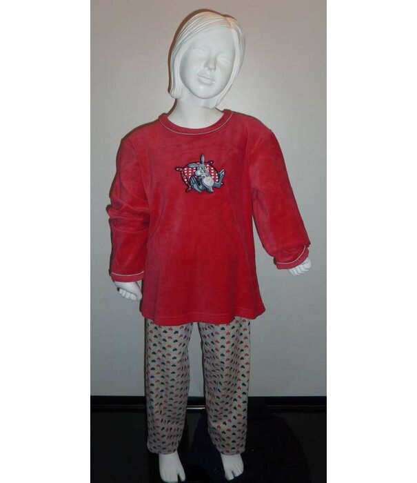 Lunatex  Fenna velours meisjespyjama kleur cerise