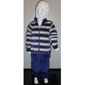 Bente velours meisjes huispak kleur purple streep mt 128 of 140