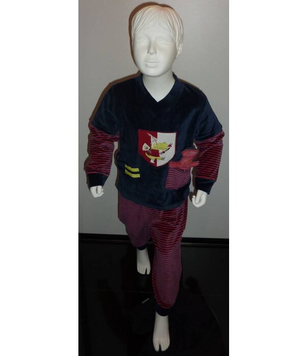 Lunatex velours peuter pyjama & pluche zwaard, marine mt 92