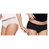 Dim  tweedelig microfaser boxershortset kleur wit & zwart met stip printje