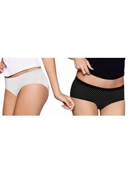 Dim  Dim tweedelig microfaser boxershortset kleur wit & zwart met stip printje