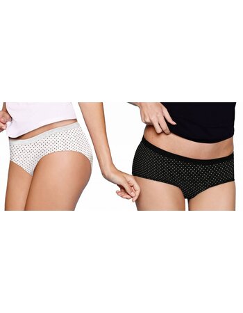 Dim tweedelig microfaser boxershortset kleur wit & zwart met stip printje