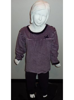 Lunatex Evian velours meisjes pyjama aubergine mt 116 of lila