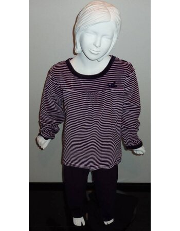 Lunatex Evian velours meisjes pyjama aubergine mt 116 of lila