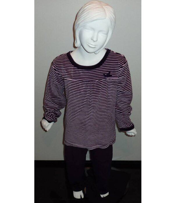 Lunatex Lunatex Evian velours meisjes pyjama aubergine mt 116 of lila