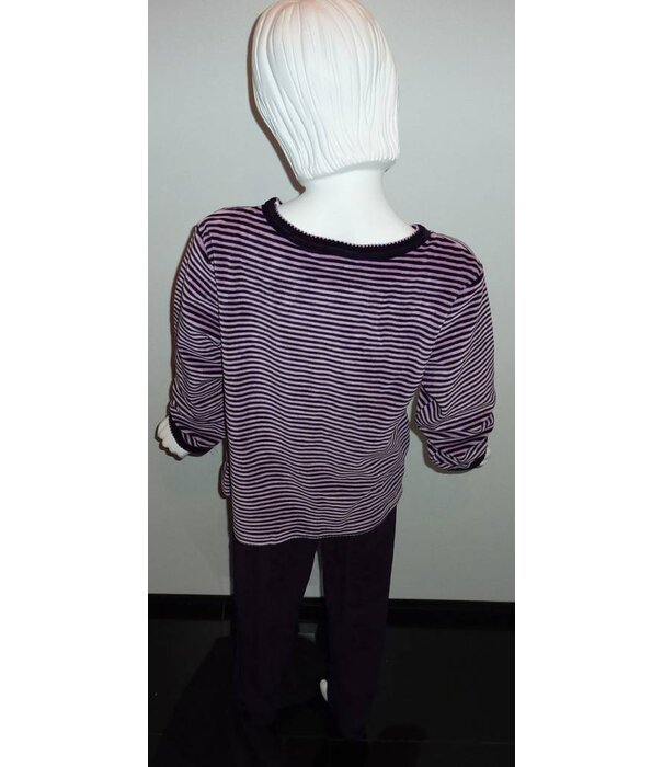 Lunatex Lunatex Evian velours meisjes pyjama aubergine mt 116 of lila