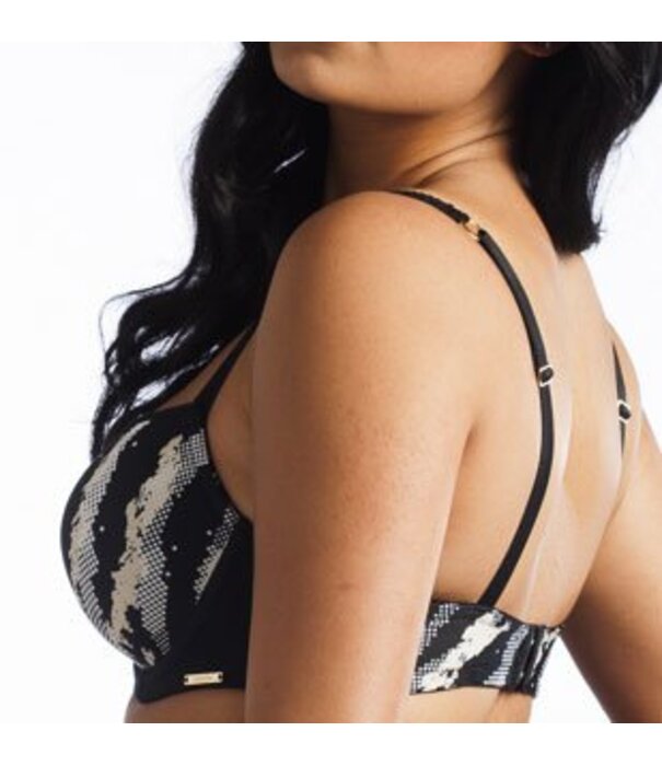 Sapph Sapph Camouflage Bh met beugel & voorvorm zwart met grijs & beige