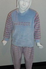 Lunatex  Katy velours meisjes pyjama kleur blauw