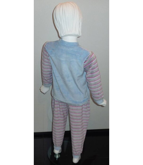 Lunatex Lunatex  Katy velours meisjes pyjama kleur blauw
