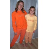 Helena badstof meisjes pyjama maisgeel of oranje