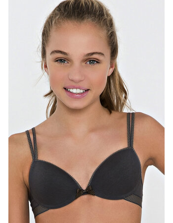 Boobs & Bloomers Anny katoenen Bh zonder beugel kleur grijs