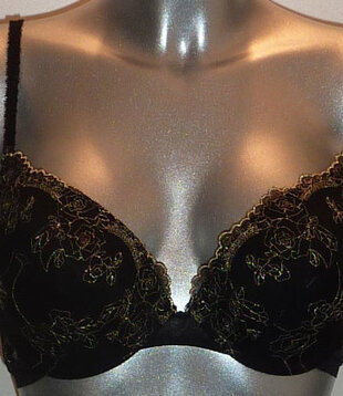 Shirin Bh met lichte gelvulling kleur zwart met goudkleurige lurex
