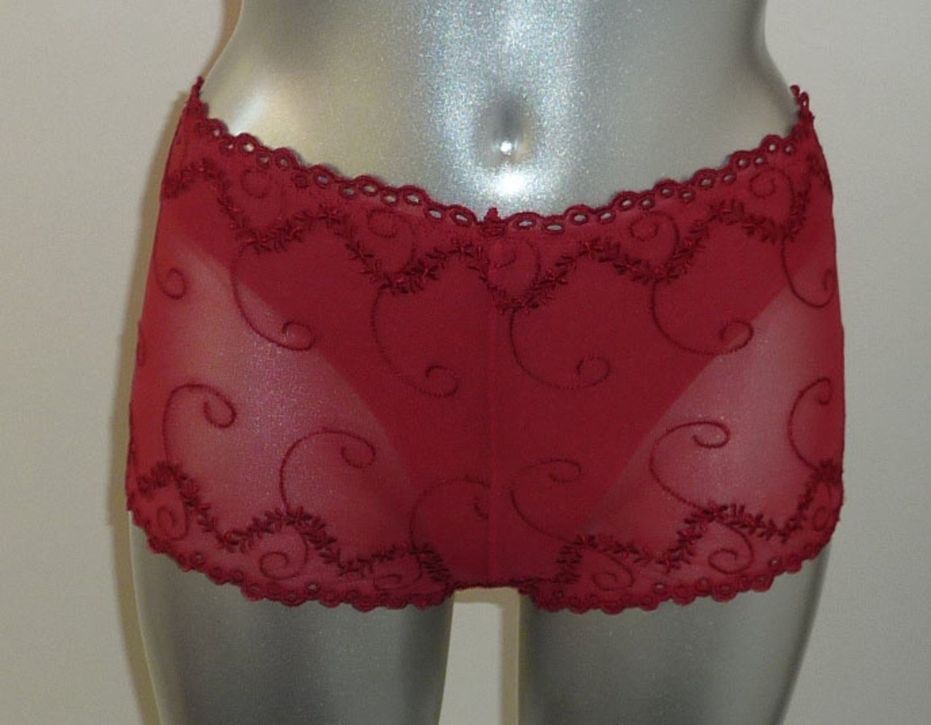 Duet  Farina boxer met ingewerkte string kleur rood