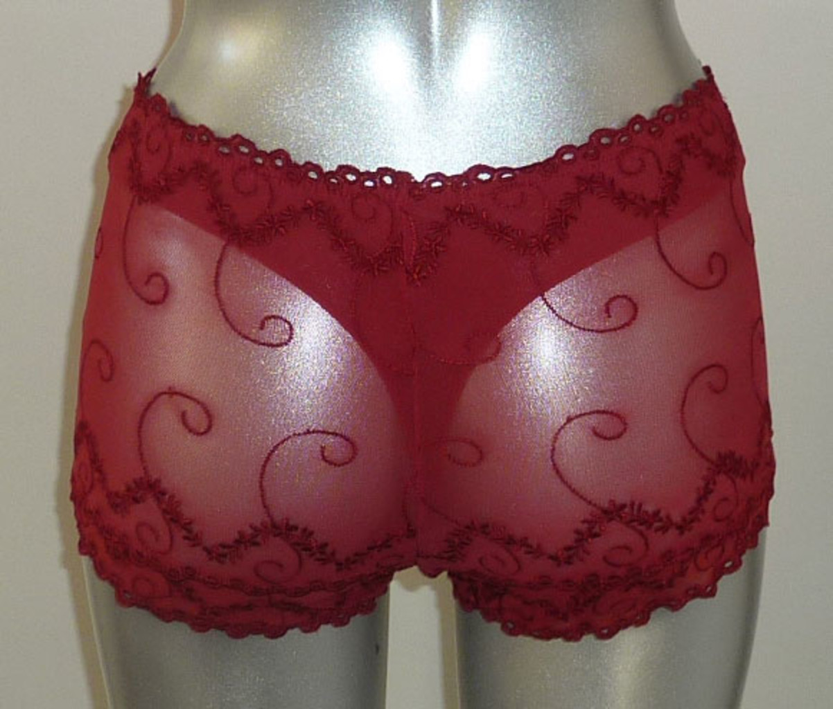Duet  Farina boxer met ingewerkte string kleur rood