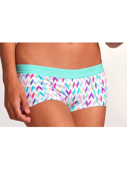 Boobs & Bloomers katoenen boxer kleur limegroen met zig zag print