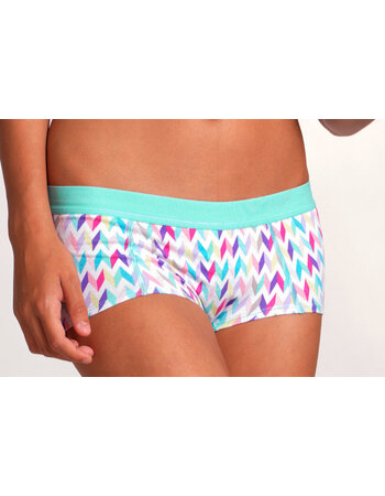 katoenen boxer kleur limegroen met zig zag print