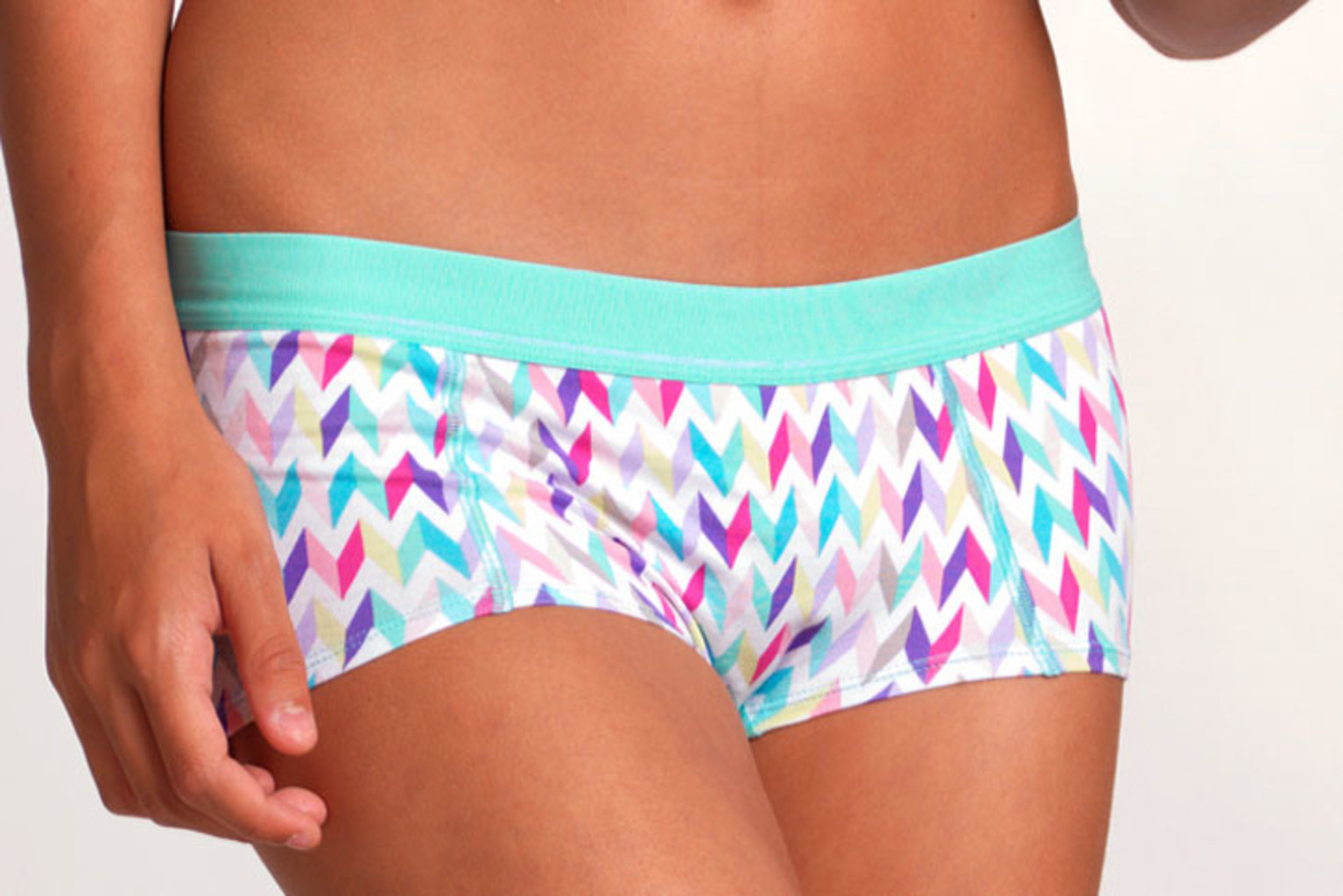 Boobs & Bloomers  katoenen boxer kleur limegroen met zig zag print