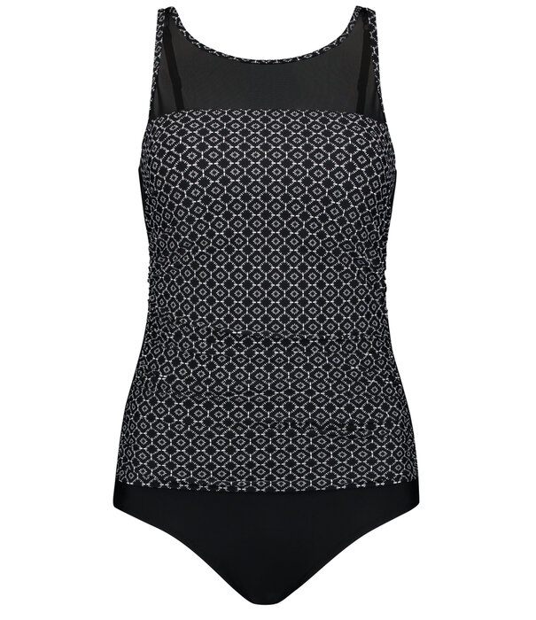 Amoena  Amoena  Ayon chloorbestendig prothese badpak zonder beugel & licht voorgevormde cup zwart met print