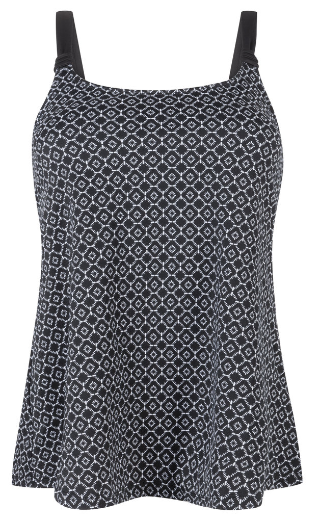 Amoena  Ayon chloorbestendige prothese Tankini zonder beugel met A-lijn zwart met print mt C38 t/m C48