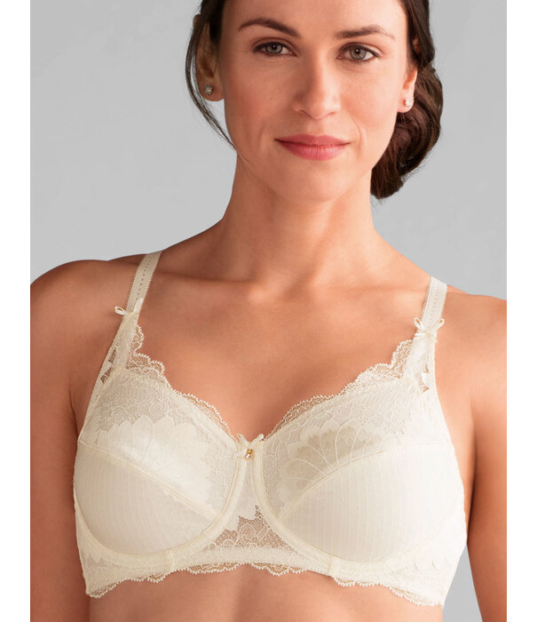 Amoena  Amoena Aurelie prothese bh met beugel en tweedelige cup in jacquardstof – champagne & zwart