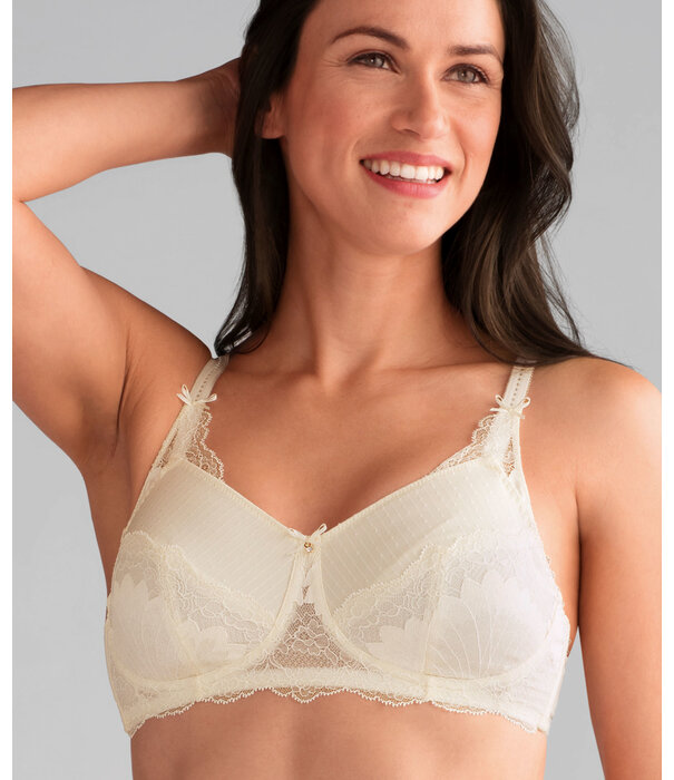 Amoena  Amoena Aurelie prothese bh zonder beugel met tweedelige cup en parelsnoer‑printje – champagne & zwart