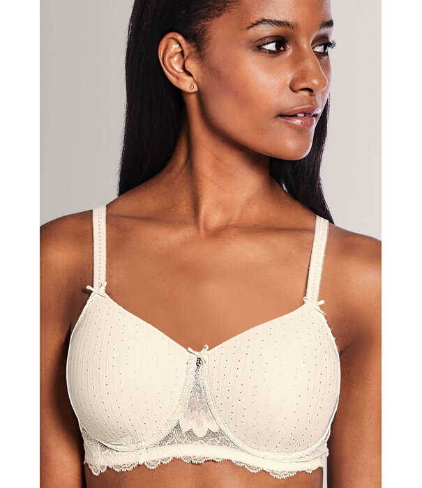 Amoena  Amoena Aurelie prothese bh zonder beugel met licht voorgevormde cup – elegante prothese bh in champagne & zwart