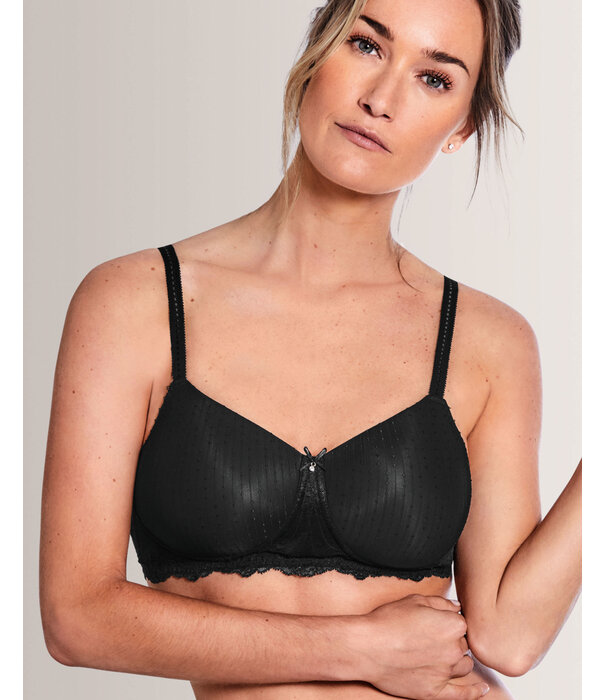 Amoena  Amoena Aurelie prothese bh zonder beugel met licht voorgevormde cup – elegante prothese bh in champagne & zwart