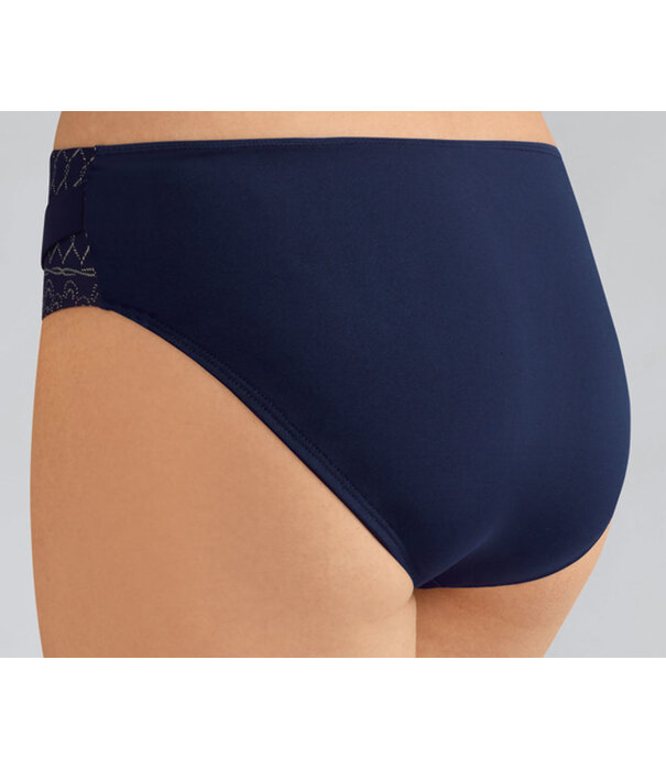 Amoena  Amoena Bangkok chloorbestendige bikinislip marineblauw met zilver gecombineerd