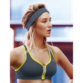 Active Zipped Plunge sport  Bh zonder beugel kleur grijs bies geel