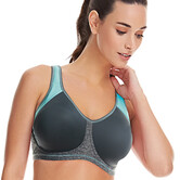 Freya Sonic sport Bh met beugel & licht gewicht spacercups kleur grijs met turkoois gecombineerd