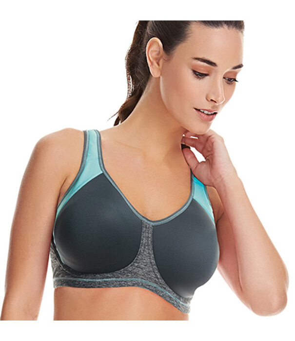 Freya Freya Sonic sport Bh met beugel & licht gewicht spacercups kleur grijs met turkoois gecombineerd