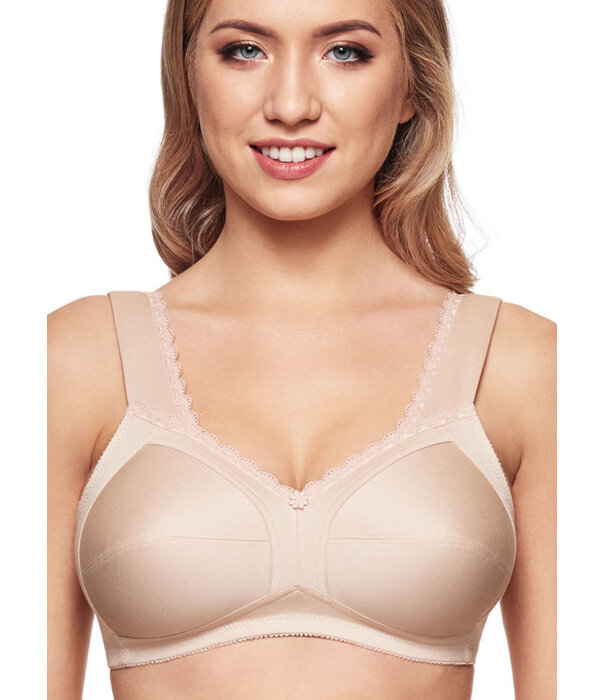 Susa Susa Topsy Plus Faja katoenen Bh zonder beugel basis kleur wit of cappuccino