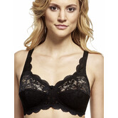 Susa Latina bh zonder beugel – zwart – elastische cups met luxueus borduursel
