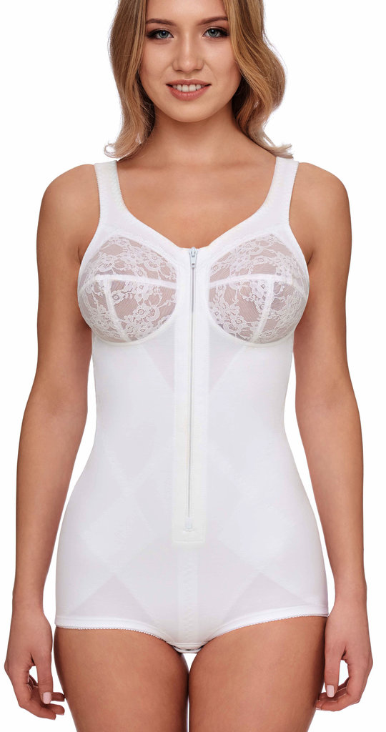 Susa Susa microfaser corselet zonder beugel met hoge rug en ritssluiting – model River -– huidkleurig, maten A80 t/m 115 en B80 t/m D125