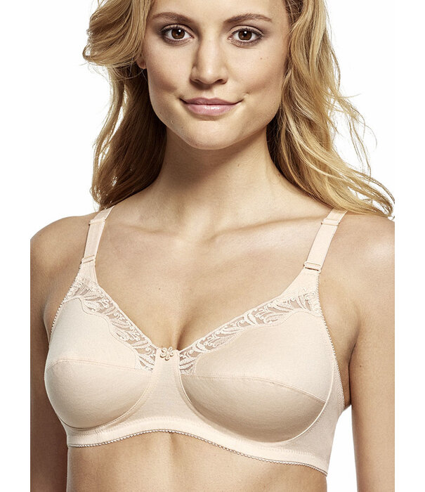 Susa Susa Topsy Falga bh zonder beugel van 100% katoen – comfortabel model – wit & huidkleur