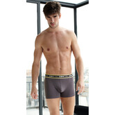 Stadium cotton stretch boxershortset in zwart & grijs