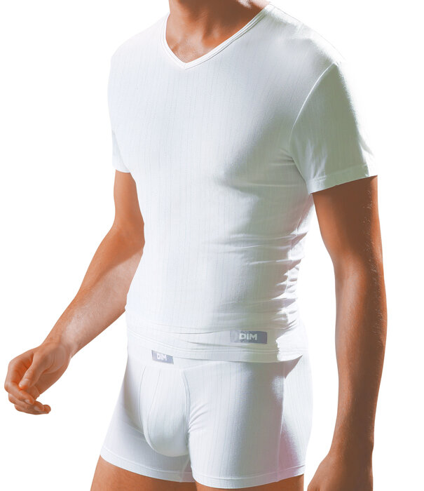 Dim  Dim  Smart Cotton Modal Tee-shirt met V hals kleur  zwart mt S