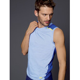 Athletic Tanktop kleur wit met marineblauw mt L of kleur licht blauw mt S & L