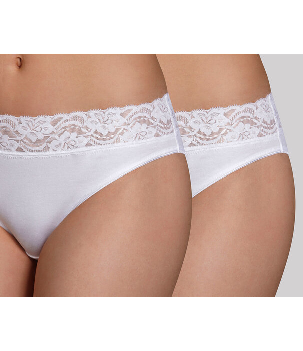 Dim  DIM Slipset 2‑Pack – Cotton Stretch Midi Slip – Wit & Zwart