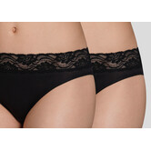 DIM Slipset 2‑Pack – Cotton Stretch Midi Slip – Wit & Zwart