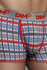 Dim  Cotton Stretch boxershortset 1x ruitprint & 1x zwart mt L of XL