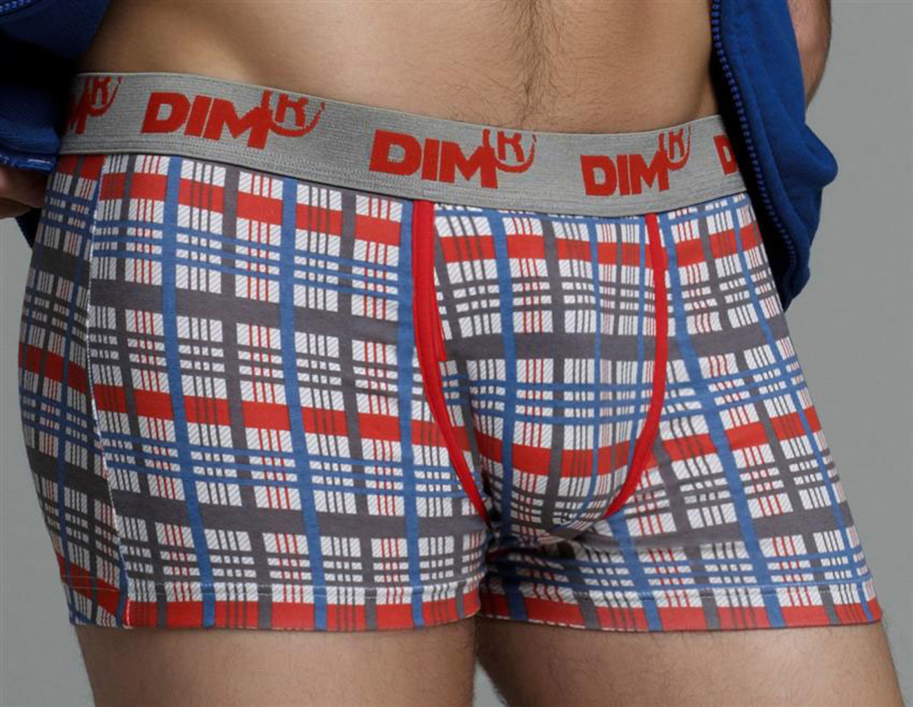 Dim  Cotton Stretch boxershortset 1x ruitprint & 1x zwart mt L of XL