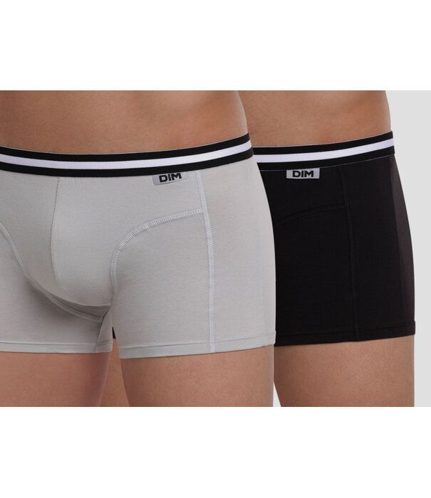 Dim  Dim EcoDim Cotton Stretch Heren boxershorset kleur zwart-zwart of grijs-zwart