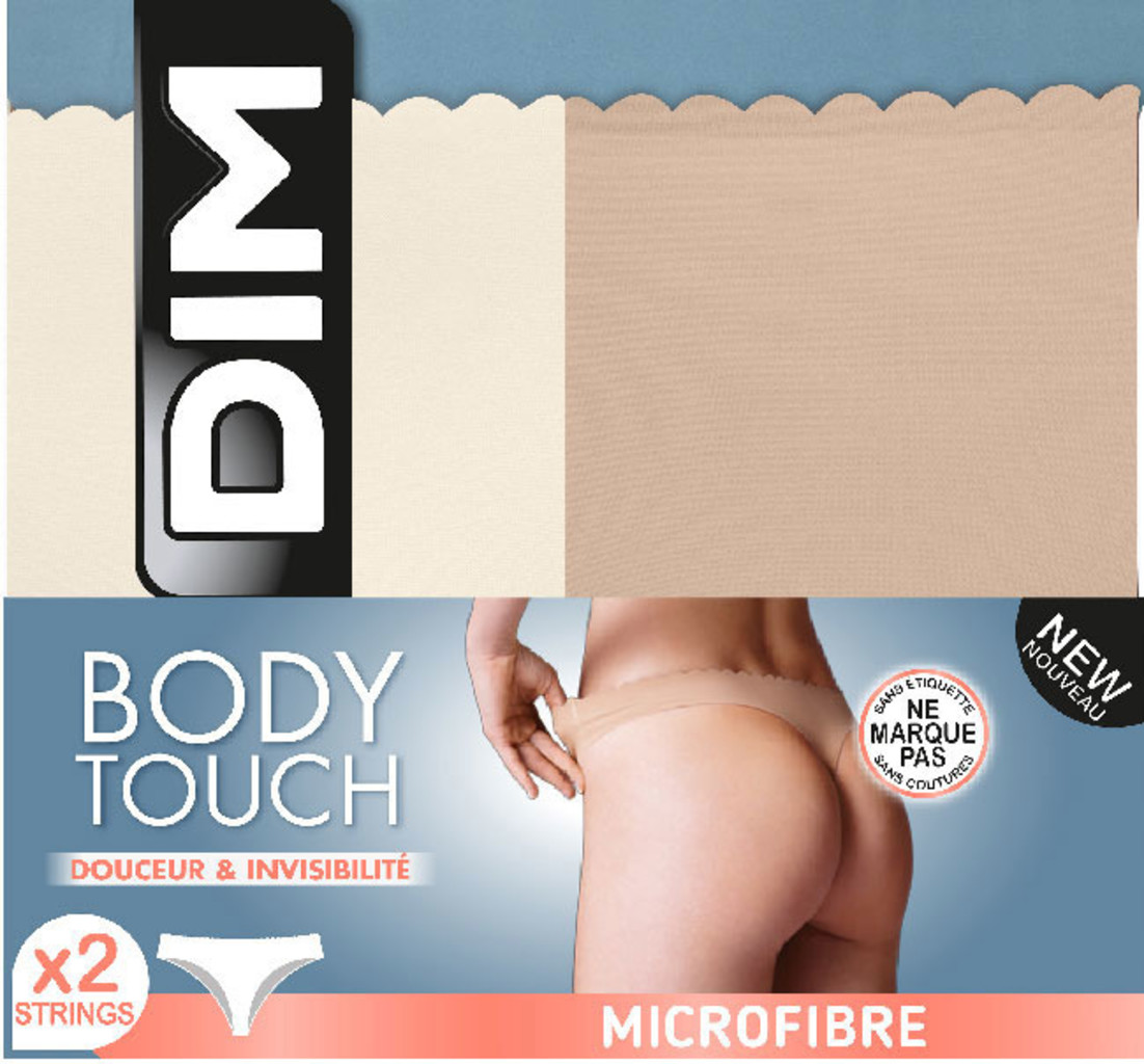 Dim  Dim Body Touch twee delig naadloos microfaser stringset