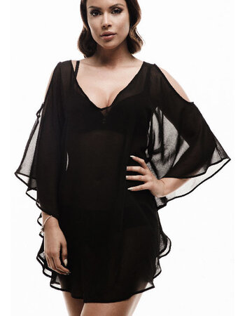 Sapph Pelican tuniek – zachte soepelvallende chiffon – zwart