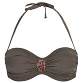 Sapph  Anise bandeau beugel bikinitop & onderpadding kleur taupe
